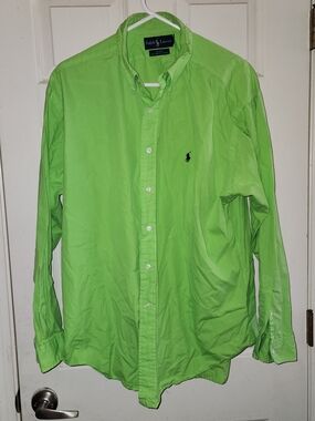 Ralph Lauren Men’s Button-Down Shirt - Bright Lime Green